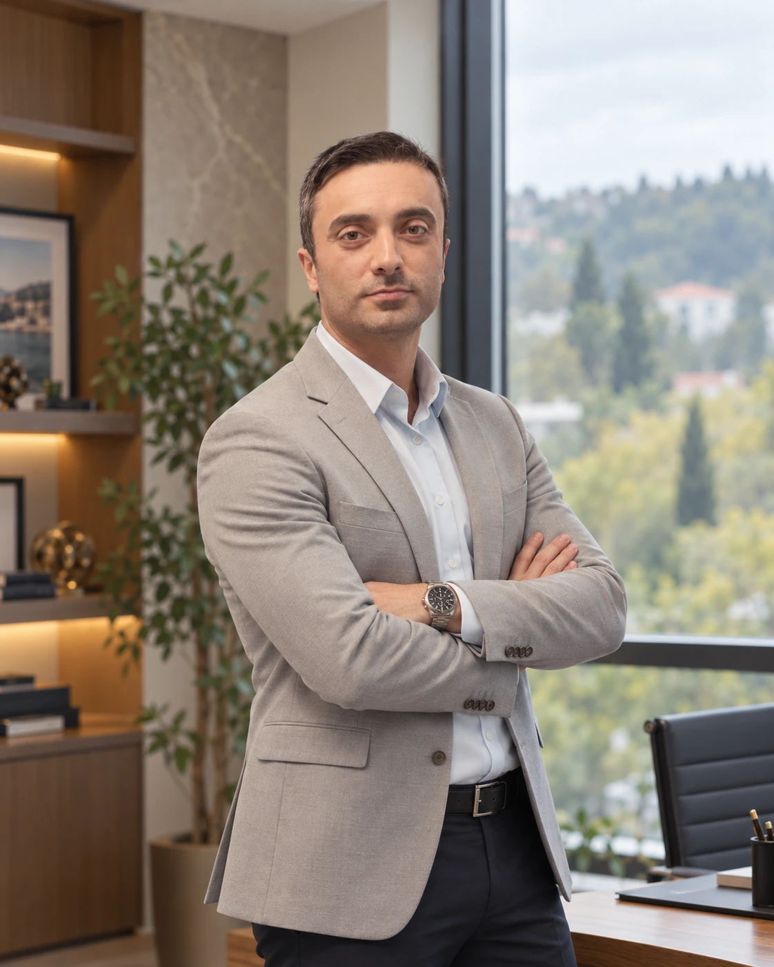 Gayrimenkul danışmanı Cihan Ersoy ofisinde